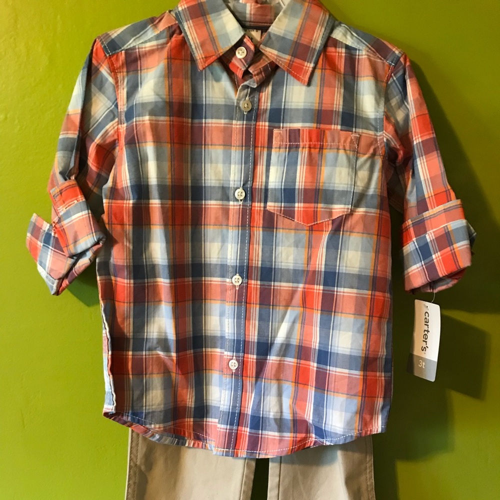 Toddler boys two pice button down outfit